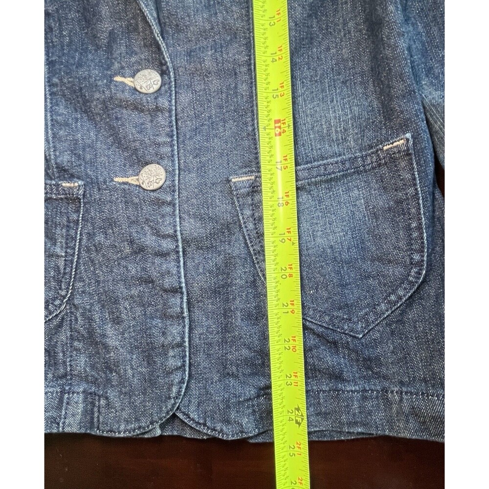 Womens Levi's Jeans Silver Label Denim Jacket With Silver Floral Buttons Sz S - Picture 11 of 11